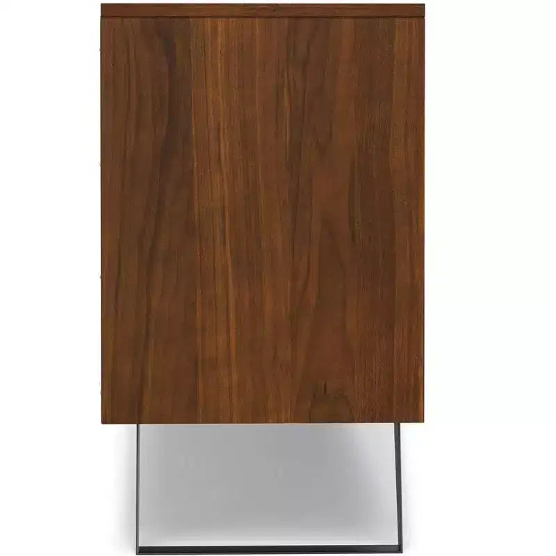 Buffet moderne industriel rectangulaire Mitchell de 152,4 x 43,18 cm en placage de noyer