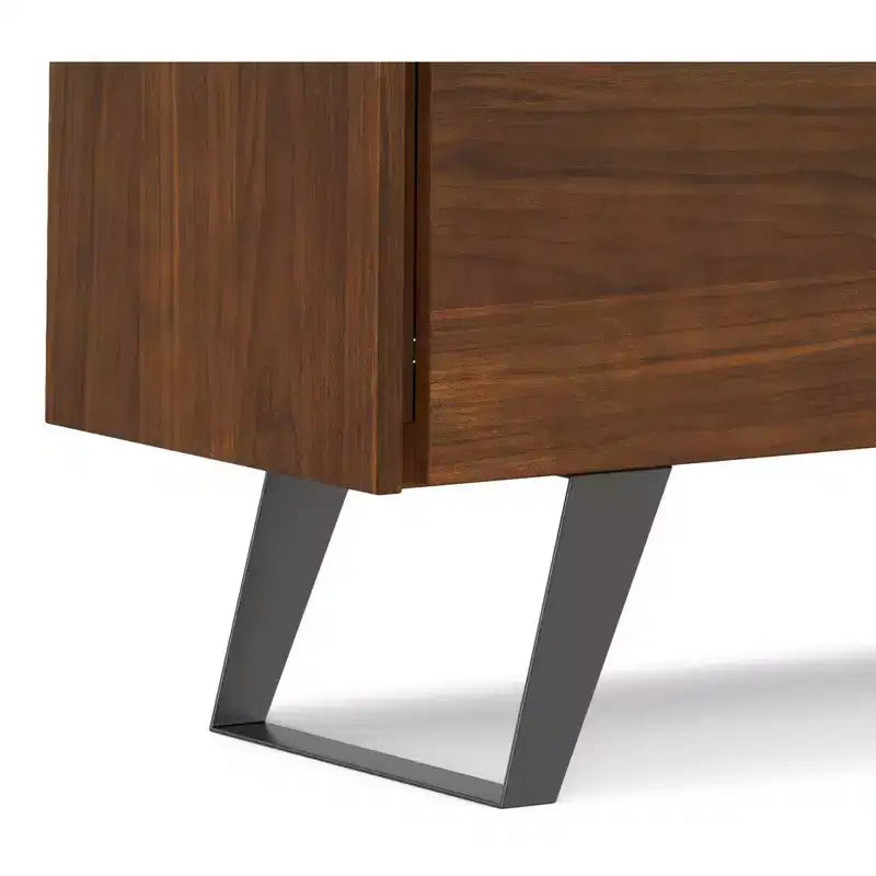 Buffet moderne industriel rectangulaire Mitchell de 152,4 x 43,18 cm en placage de noyer