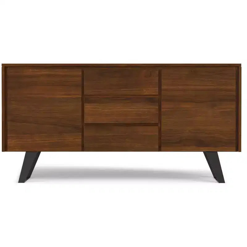 Buffet moderne industriel rectangulaire Mitchell de 152,4 x 43,18 cm en placage de noyer