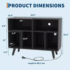 Meuble de rangement pour platine vinyle, grand format, en bois, avec prise de courant, étagère pour platine vinyle pouvant contenir 350 albums, pour salon