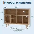 Meuble de rangement pour platine vinyle, grand format, en bois, avec prise de courant, étagère pour platine vinyle pouvant contenir 350 albums, pour salon