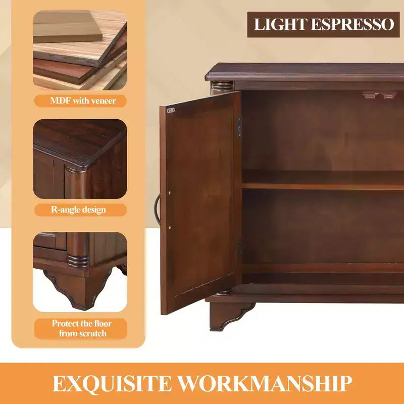 Meuble console avec rangement, meuble de rangement en bois pour canapé avec étagère de rangement réglable, table d'entrée rétro pour couloir.