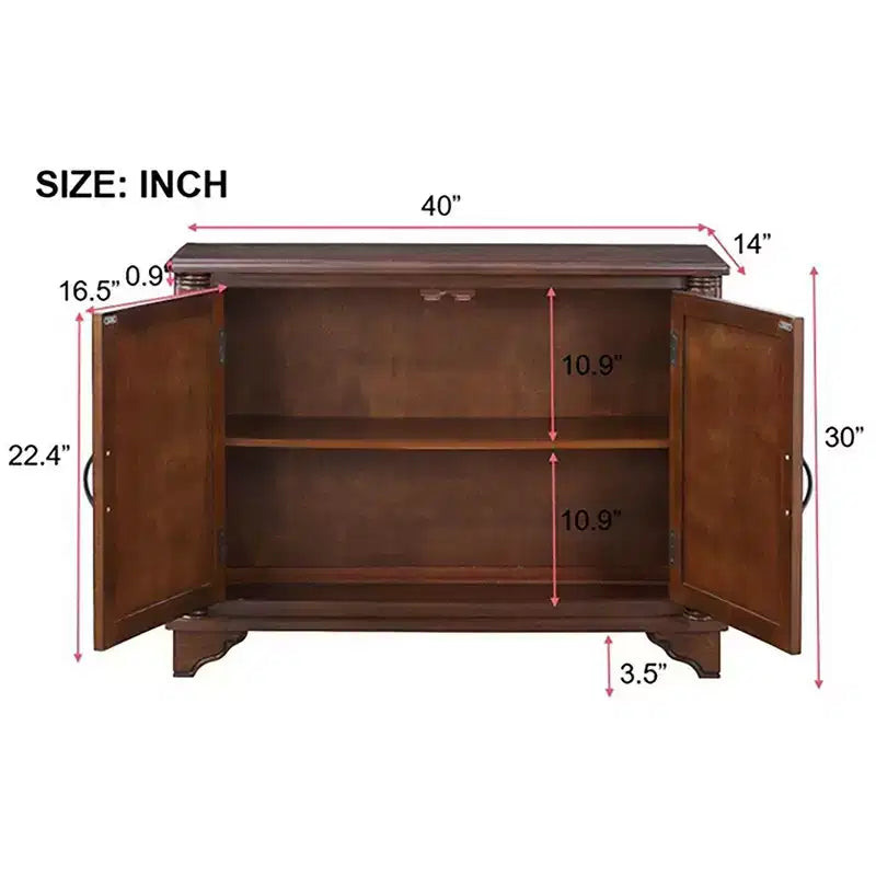 Meuble console avec rangement, meuble de rangement en bois pour canapé avec étagère de rangement réglable, table d'entrée rétro pour couloir.