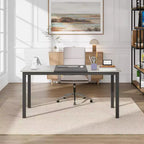 Table à manger rectangulaire pour 2, 4 ou 6 personnes, table de cuisine et de salle à manger moderne de style ferme de 160 cm avec pieds en métal robustes pour cuisine et salon