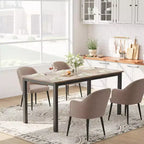 Table à manger rectangulaire pour 2, 4 ou 6 personnes, table de cuisine et de salle à manger moderne de style ferme de 160 cm avec pieds en métal robustes pour cuisine et salon