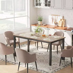 Table à manger rectangulaire pour 2, 4 ou 6 personnes, table de cuisine et de salle à manger moderne de style ferme de 160 cm avec pieds en métal robustes pour cuisine et salon