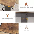 Table à manger rectangulaire pour 2, 4 ou 6 personnes, table de cuisine et de salle à manger moderne de style ferme de 160 cm avec pieds en métal robustes pour cuisine et salon