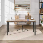 Table à manger rectangulaire pour 2, 4 ou 6 personnes, table de cuisine et de salle à manger moderne de style ferme de 160 cm avec pieds en métal robustes pour cuisine et salon