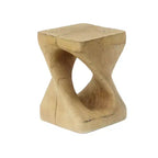Table d'appoint spirale moderne avec centre creux, table basse en oxyde de magnésium texturée effet bois pour salon ou chambre à coucher