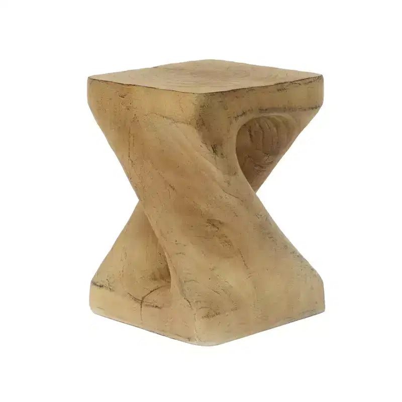 Table d'appoint spirale moderne avec centre creux, table basse en oxyde de magnésium texturée effet bois pour salon ou chambre à coucher