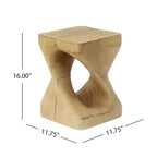 Table d'appoint spirale moderne avec centre creux, table basse en oxyde de magnésium texturée effet bois pour salon ou chambre à coucher
