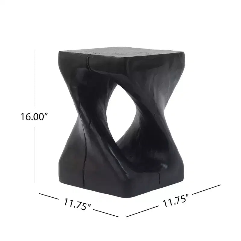 Table d'appoint spirale moderne avec centre creux, table basse en oxyde de magnésium texturée effet bois pour salon ou chambre à coucher