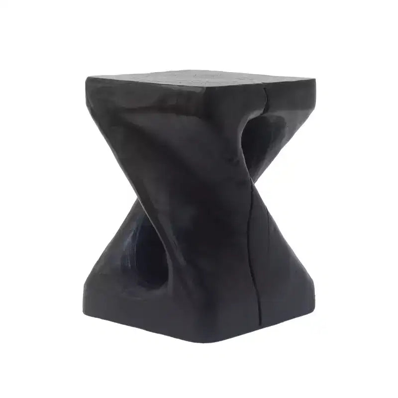 Table d'appoint spirale moderne avec centre creux, table basse en oxyde de magnésium texturée effet bois pour salon ou chambre à coucher