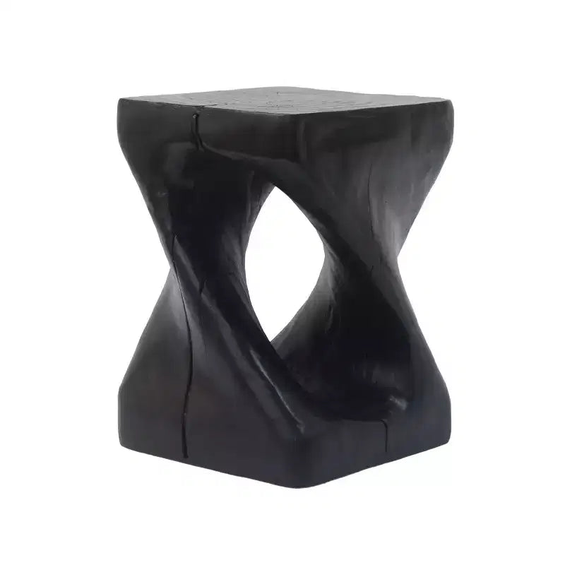 Table d'appoint spirale moderne avec centre creux, table basse en oxyde de magnésium texturée effet bois pour salon ou chambre à coucher
