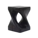 Table d'appoint spirale moderne avec centre creux, table basse en oxyde de magnésium texturée effet bois pour salon ou chambre à coucher