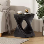 Table d'appoint spirale moderne avec centre creux, table basse en oxyde de magnésium texturée effet bois pour salon ou chambre à coucher