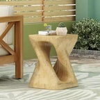 Table d'appoint spirale moderne avec centre creux, table basse en oxyde de magnésium texturée effet bois pour salon ou chambre à coucher