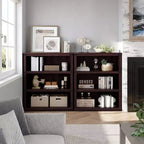Bibliothèque de ferme à 3 niveaux avec rangement, étagère basse en bois à 3 niveaux pour le bureau, le salon, la chambre