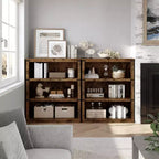 Bibliothèque de ferme à 3 niveaux avec rangement, étagère basse en bois à 3 niveaux pour le bureau, le salon, la chambre