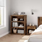 Bibliothèque de ferme à 3 niveaux avec rangement, étagère basse en bois à 3 niveaux pour le bureau, le salon, la chambre