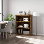 Bibliothèque de ferme à 3 niveaux avec rangement, étagère basse en bois à 3 niveaux pour le bureau, le salon, la chambre