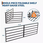 Lot de 2 étagères de garage 2x6 pieds, étagère murale de rangement de garage, étagères flottantes, charge 725 kg, étagère robuste pour rangement mural