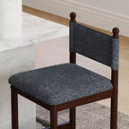 Tabourets de bar rembourrés Bestier avec dossier en tissu, cadre en bois et pieds robustes, lot de 2
