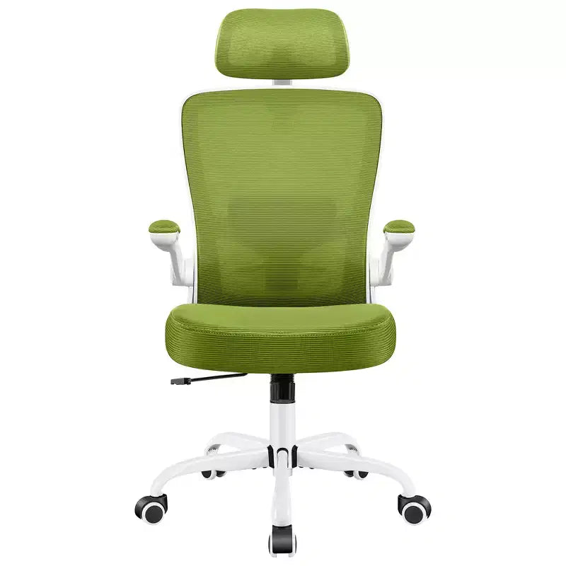 Chaise de bureau KERDOM avec appui-tête et support lombaire réglable, chaise de travail pivotante pour bureau à domicile avec dossier haut et accoudoirs, noir