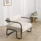 Fauteuil d'appoint en velours côtelé TUYOHW, fauteuil paresseux avec cadre en fer, dossier et accoudoirs intégrés, pieds antidérapants, chaise de loisirs pour balcon, salon