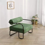Fauteuil d'appoint en velours côtelé TUYOHW, fauteuil paresseux avec cadre en fer, dossier et accoudoirs intégrés, pieds antidérapants, chaise de loisirs pour balcon, salon