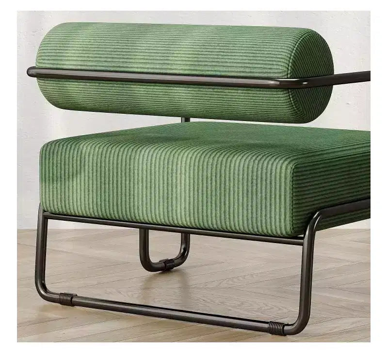 Fauteuil d'appoint en velours côtelé TUYOHW, fauteuil paresseux avec cadre en fer, dossier et accoudoirs intégrés, pieds antidérapants, chaise de loisirs pour balcon, salon
