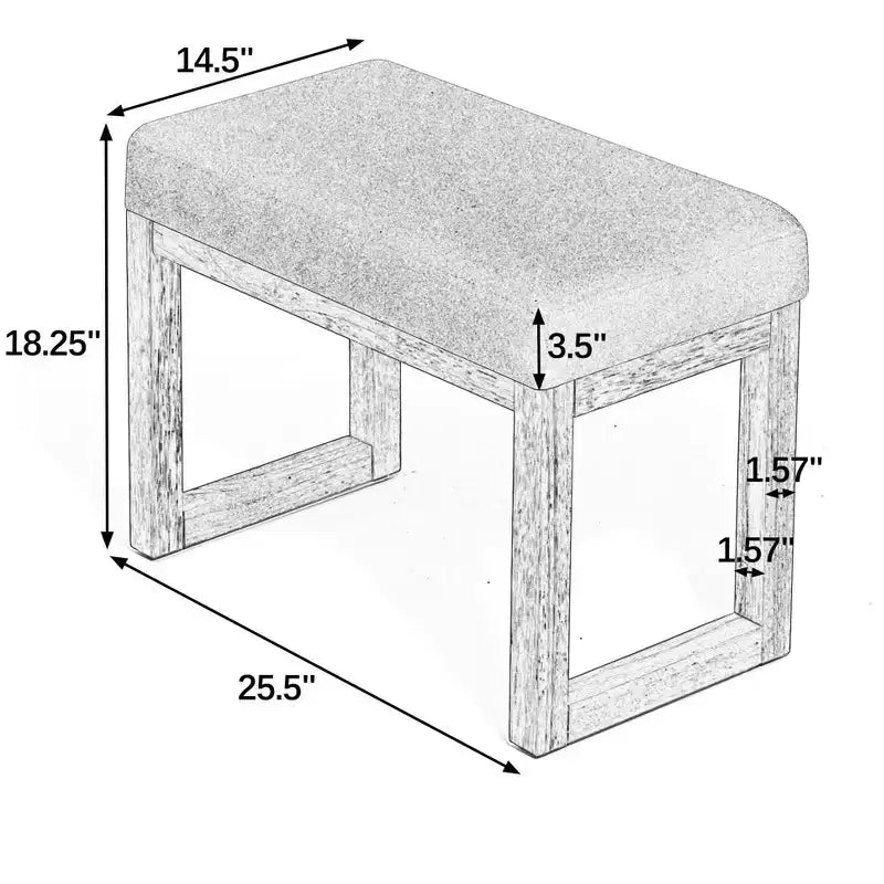TUYOHW Pouf de rangement moderne, banc à chaussures d'entrée minimaliste en bois massif, tabouret d'appoint rembourré doux pour chambre à coucher, salon