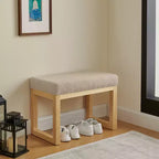 TUYOHW Pouf de rangement moderne, banc à chaussures d'entrée minimaliste en bois massif, tabouret d'appoint rembourré doux pour chambre à coucher, salon