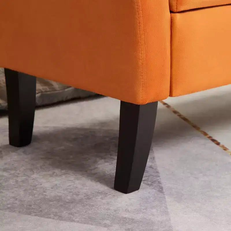 Banc de rangement en velours TUYOHW 51,5 avec accoudoirs incurvés, ottoman capitonné pour bout de lit avec pieds en bois massif pour chambre à coucher, salon, entrée