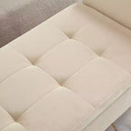Banc de rangement en velours TUYOHW 51,5 avec accoudoirs incurvés, ottoman capitonné pour bout de lit avec pieds en bois massif pour chambre à coucher, salon, entrée