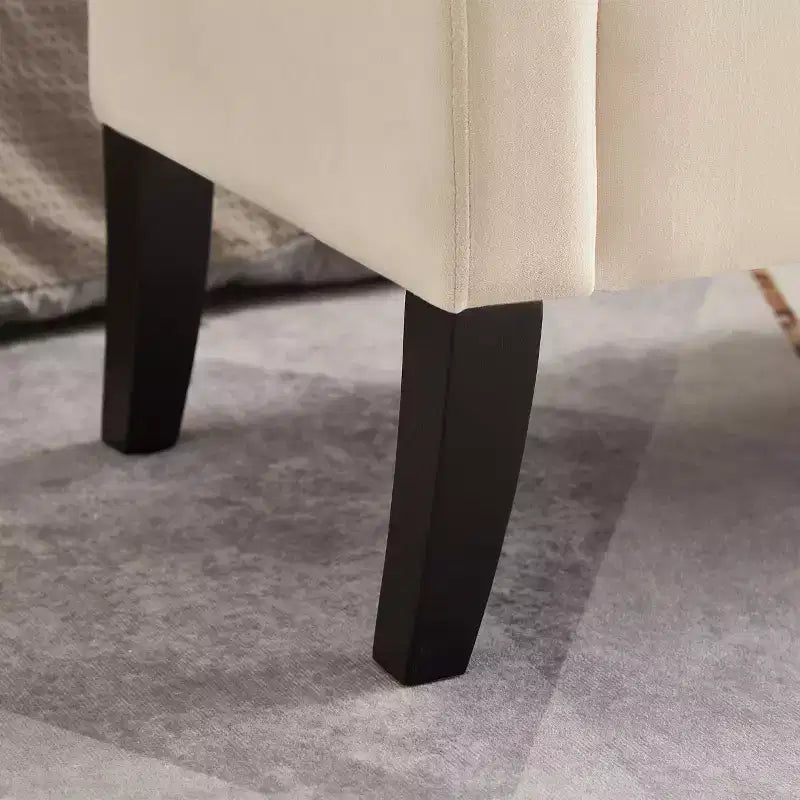 Banc de rangement en velours TUYOHW 51,5 avec accoudoirs incurvés, ottoman capitonné pour bout de lit avec pieds en bois massif pour chambre à coucher, salon, entrée