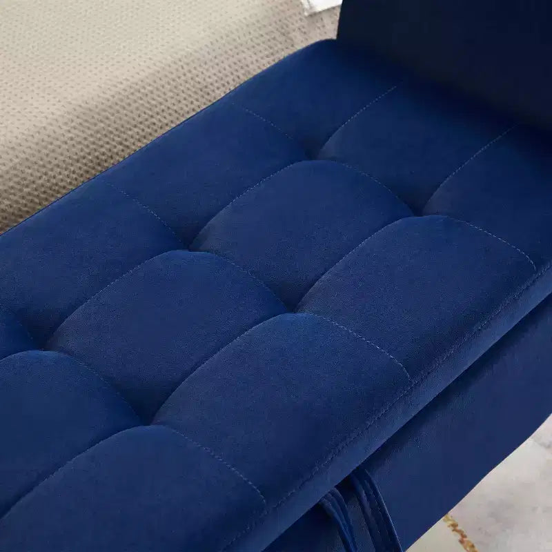 Banc de rangement en velours TUYOHW 51,5 avec accoudoirs incurvés, ottoman capitonné pour bout de lit avec pieds en bois massif pour chambre à coucher, salon, entrée