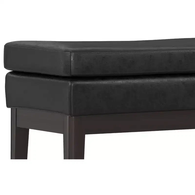 Banc ottoman mi-siècle Bragg de 114 cm de large en similicuir végétalien