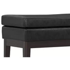 Banc ottoman mi-siècle Bragg de 114 cm de large en similicuir végétalien