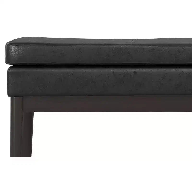 Banc ottoman mi-siècle Bragg de 114 cm de large en similicuir végétalien