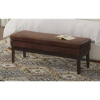 Banc ottoman mi-siècle Bragg de 114 cm de large en similicuir végétalien