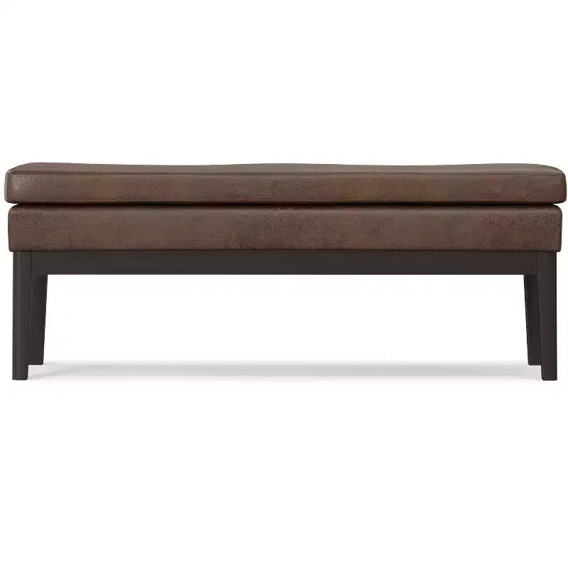 Banc ottoman mi-siècle Bragg de 114 cm de large en similicuir végétalien