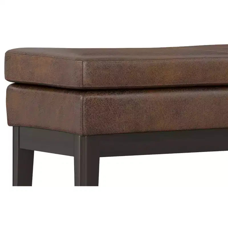 Banc ottoman mi-siècle Bragg de 114 cm de large en similicuir végétalien