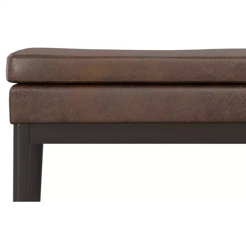 Banc ottoman mi-siècle Bragg de 114 cm de large en similicuir végétalien