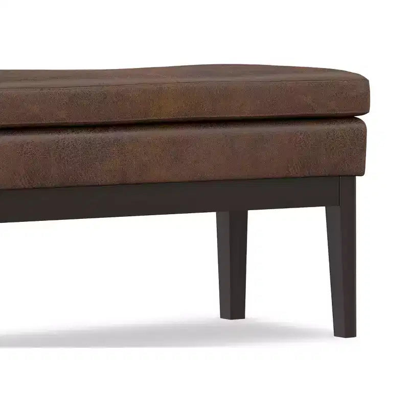 Banc ottoman mi-siècle Bragg de 114 cm de large en similicuir végétalien