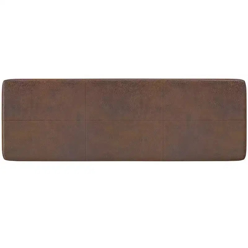 Banc ottoman mi-siècle Bragg de 114 cm de large en similicuir végétalien