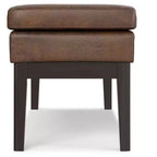 Banc ottoman mi-siècle Bragg de 114 cm de large en similicuir végétalien