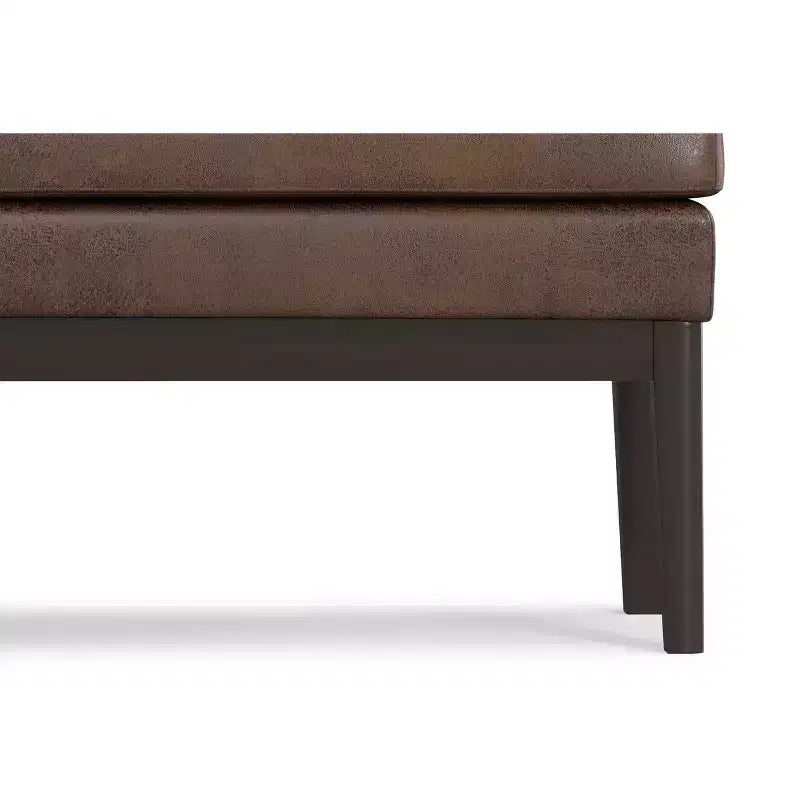 Banc ottoman mi-siècle Bragg de 114 cm de large en similicuir végétalien