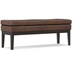 Bragg 45 inch Wide Mid Century Ottoman Bench in Vegan Faux Leather