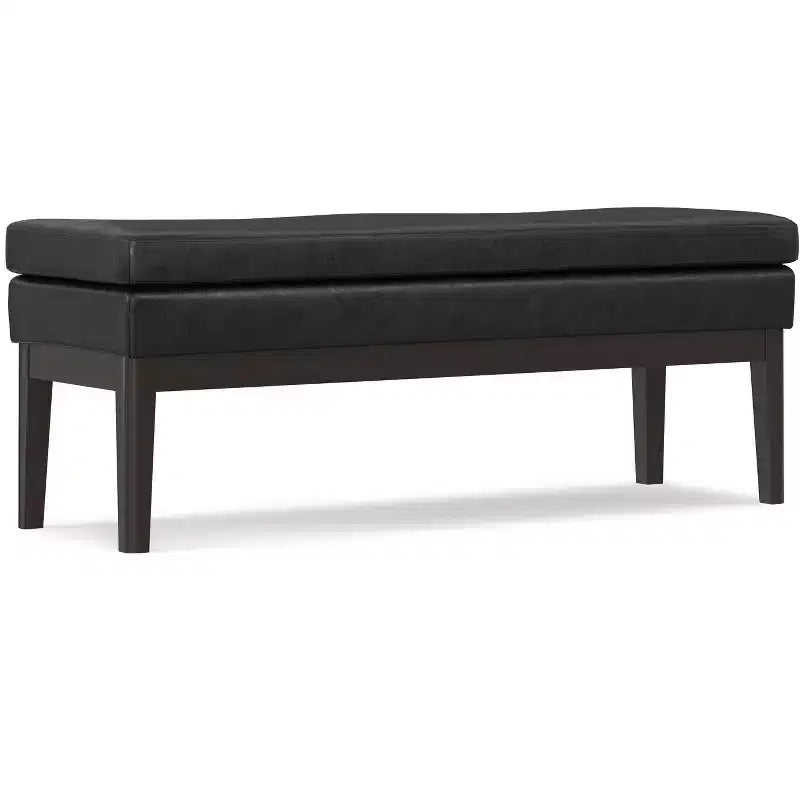 Banc ottoman mi-siècle Bragg de 114 cm de large en similicuir végétalien